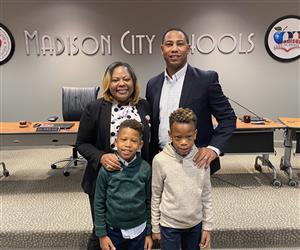Demetria Freeman with husband, Henry; and sons Jordan and Jacob